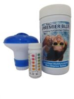 Premier Blue Multifunction Chlorine Tablets Kit with Dispenser & Test Strips - Pool, Hot Tub & Spa