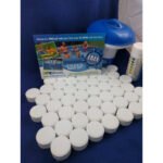 Premier Blue Multifunction Chlorine Tablets Kit with Dispenser & Test Strips - Pool, Hot Tub & Spa