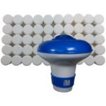 Premier Blue Floating Chlorine Tablet Dispenser with 20g Multifunction Tablets - Pool, Hot Tub & Spa