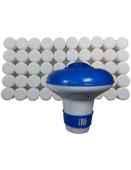 Premier Blue Floating Chlorine Tablet Dispenser with 20g Multifunction Tablets - Pool, Hot Tub & Spa